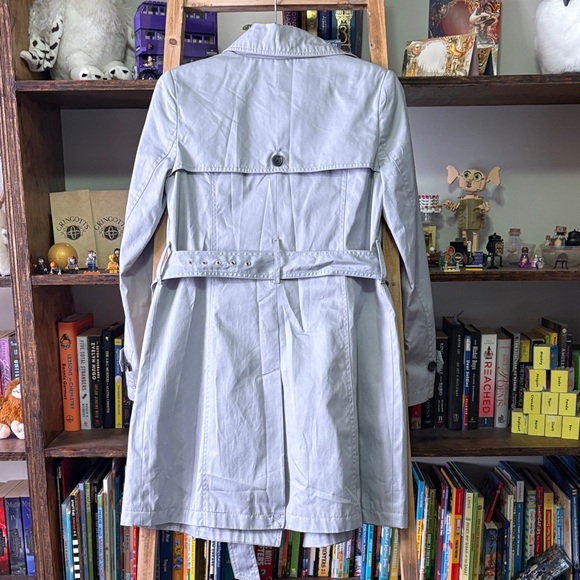 Banana Republic Gray Trench Coat with Belted Waist and Epaulettes. Perfect. - Picture 4 of 8